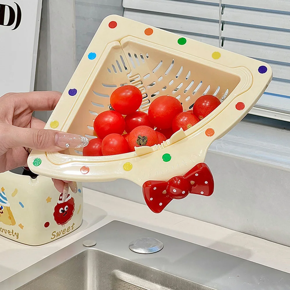 

Magnetic Sink Drain Basket Triangle Vegetable and Fruit Drainage Basket Food Waste Filter Collector Kitchen Storage Organizer