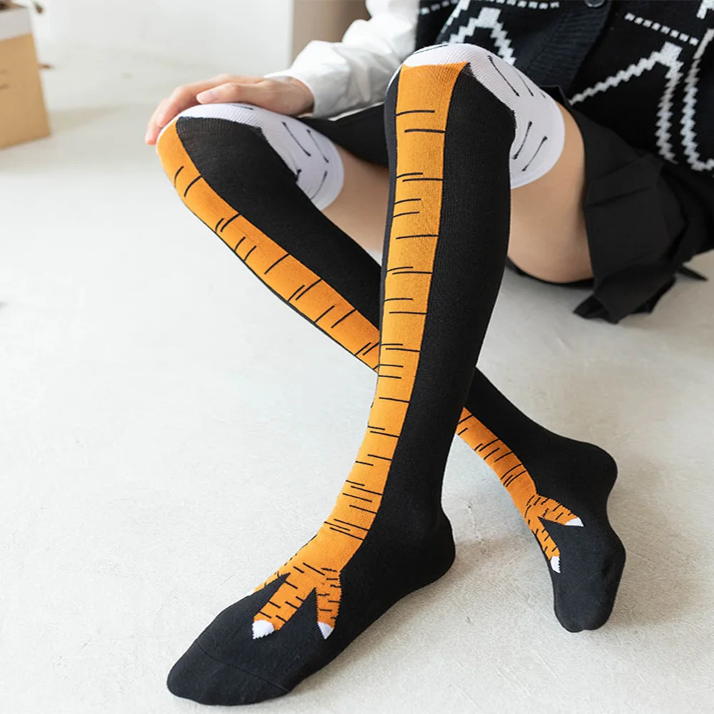 3 Pair Of Women's Thigh Socks Funny Cat Claw Long Leg Socks Cute Streetwear