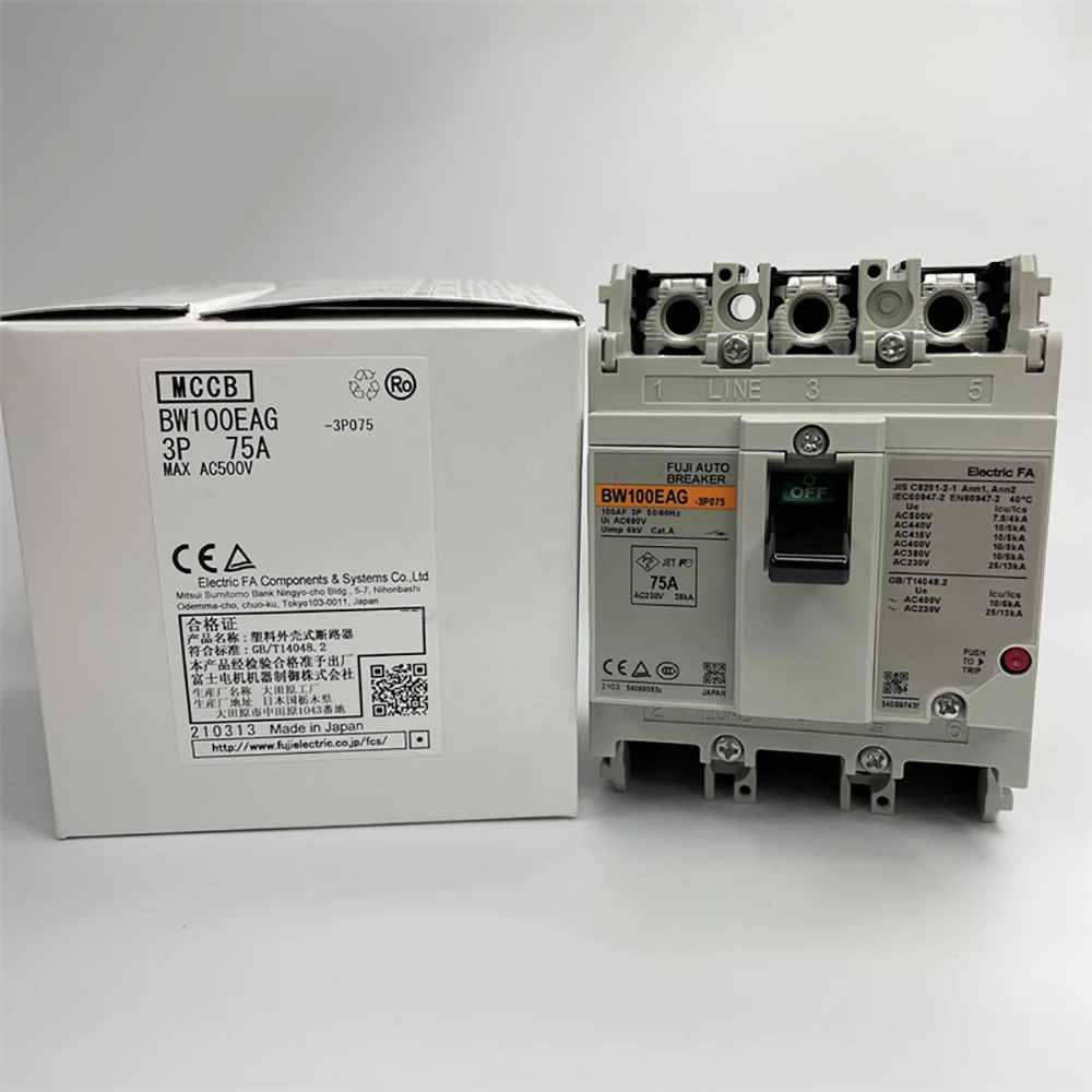Imagem -05 - para Fuji Interruptor de ar do Disjuntor Automático Alta Qualidade Navio Rápido Bw100eag 3p 75a