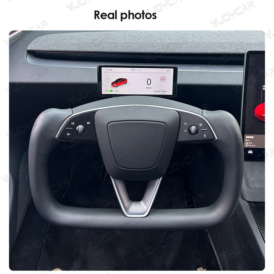 Tesla モデル3ヨークステアリング　ホワイト　ハンドルヒーター対応 S935af61e7587461191fb201b2eeef