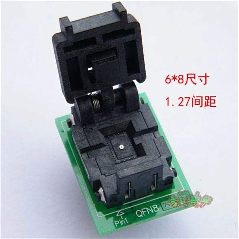 IC Test Socket QFN8 WSON8 DFN8 6*8 5*6 1.27 2x3mm 5-Pitch for Electronic Components Testing