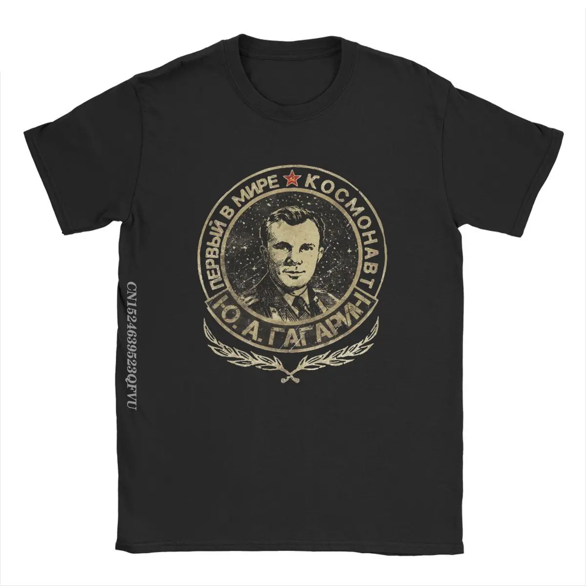 Hipster Yuri Gagarin T-Shirts For Men Cotton T Shirts USSR Cosmonaut Soviet Union Astronaut CCCP Tee Shirt Aesthetic Camisas