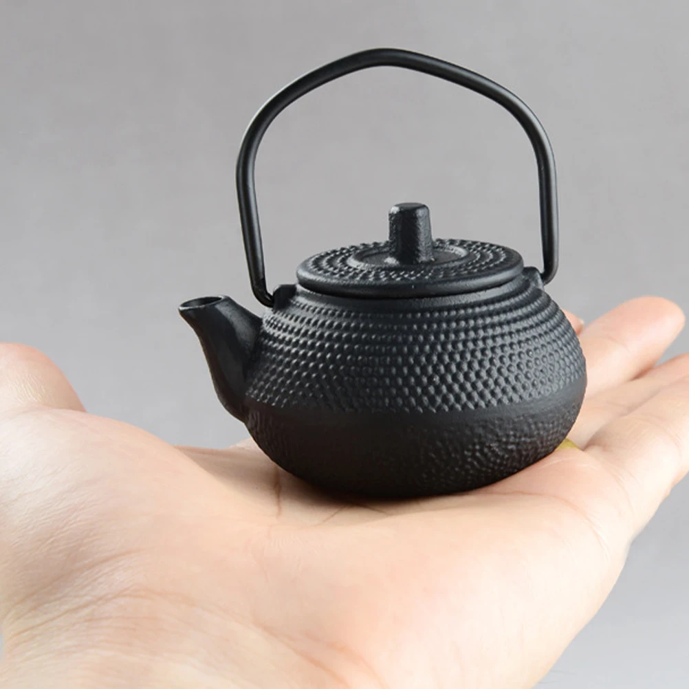 

Mini Cast Iron Teapot Retro Black A Grade Home Decor Desktop Tea Kettle Vintage Mini Teapot Set Suitable For Home Office Use