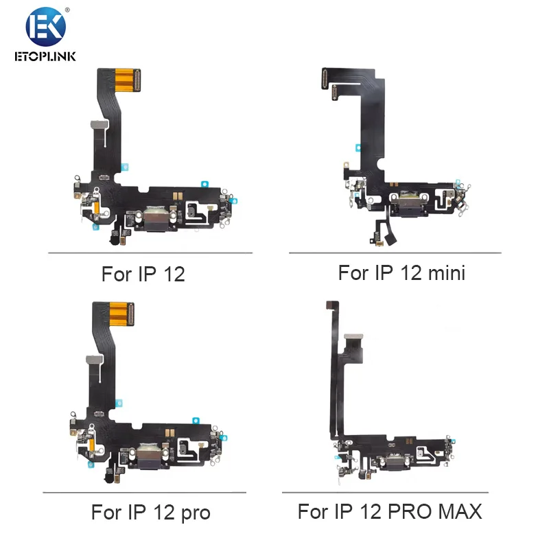 

USB Charger Dock Connector Charging Port Microphone Flex for iPhone 12 pro Max Black White - Mobile Phone Repair Part