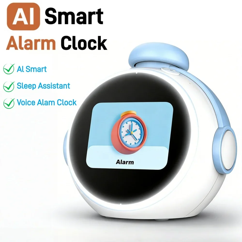 

AI Smart Alarm Clock, Voice Control Desk Clock, Educational Toy for Kids with Time Management, Wake-Up Light for Bedroom