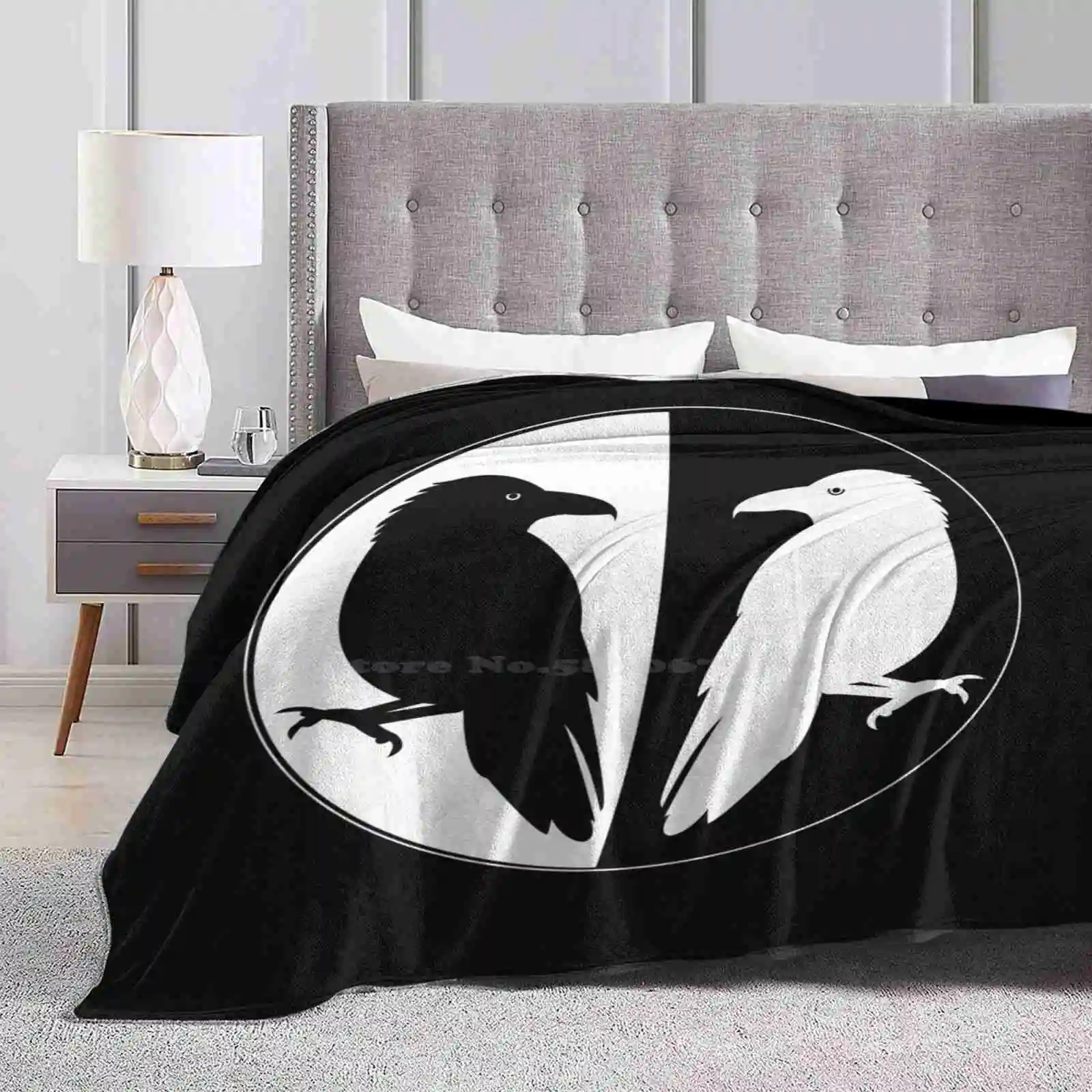 Huginn And Muninn Publishing Logo-Odin'S Ravens Soft Warm Throw Blanket Asatru Odinist Odinism Ravens Wotan Pagan Wiccan