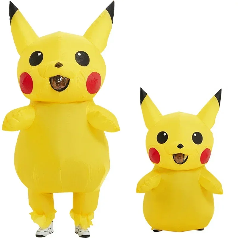 Pokemon Pikachu Inflatable Clothes Adult Children Performance Clothe Cartoon Dress Up Children Halloween Cute Doll Props Costume