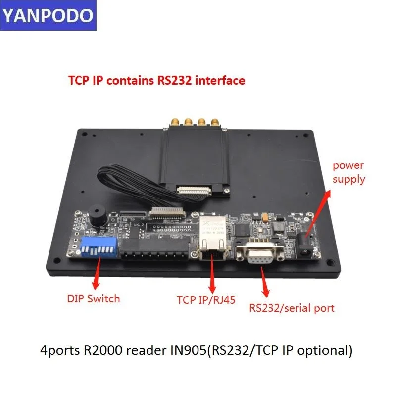 IMPINJ R2000 Chip UHF RFID Reader Module Best UHF Reader RFID Module Embedded Work 16ports Long Reading Range with RFID Antenna