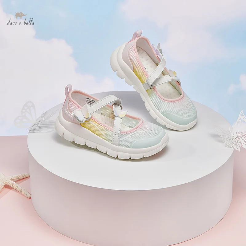 Dave Bella Summer Sandals For Girls Mesh Breathable Running Tennis Footwear Soft Sole Casual Footwear Sneakers Kids DB2240846