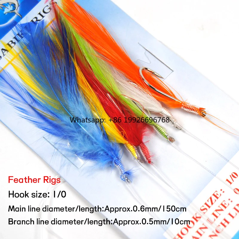 

Wholesale Sabiki Feather / Tinsel Tube / Flash Rig Size 1/0 Assortied Bait Fish Catching Rigs Flash Rig Peche for Herring factor