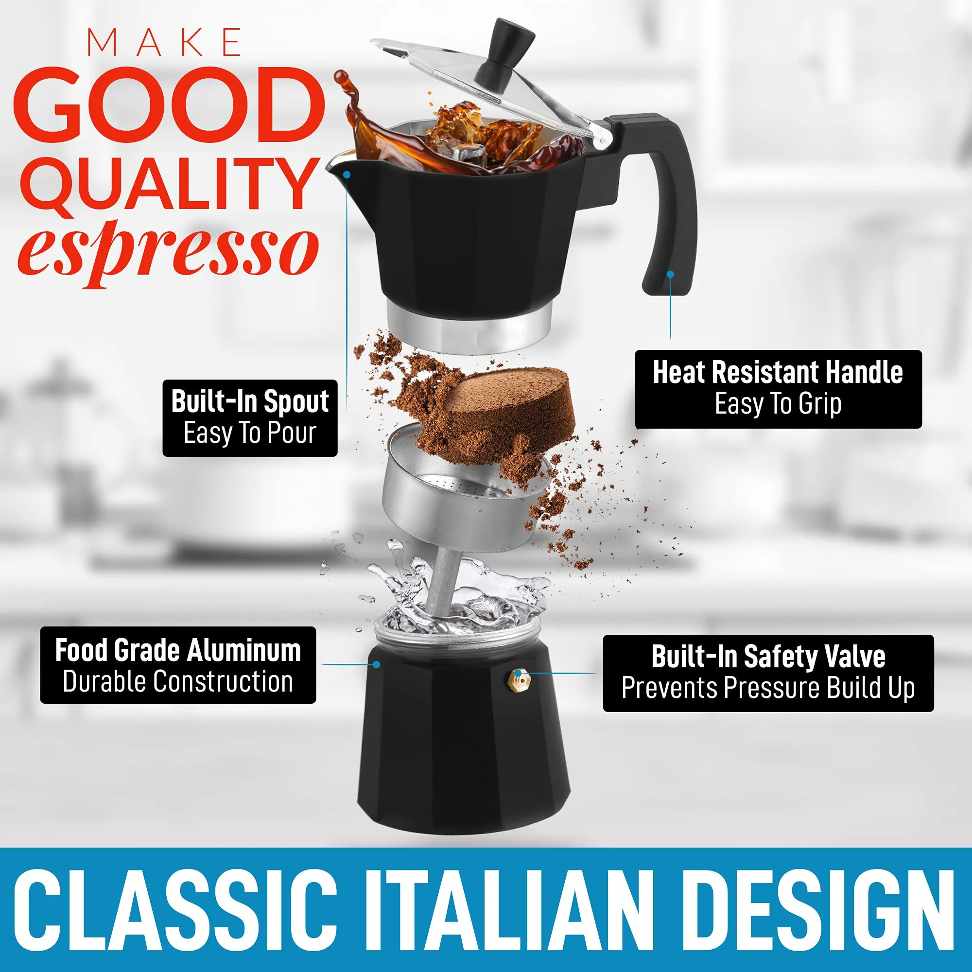 Stovetop Espresso Maker Classic Wooden Handle Espresso Cup Maker Moka Pot Italian Cuban Café Brewing Tools Cafetera Cafe Tools