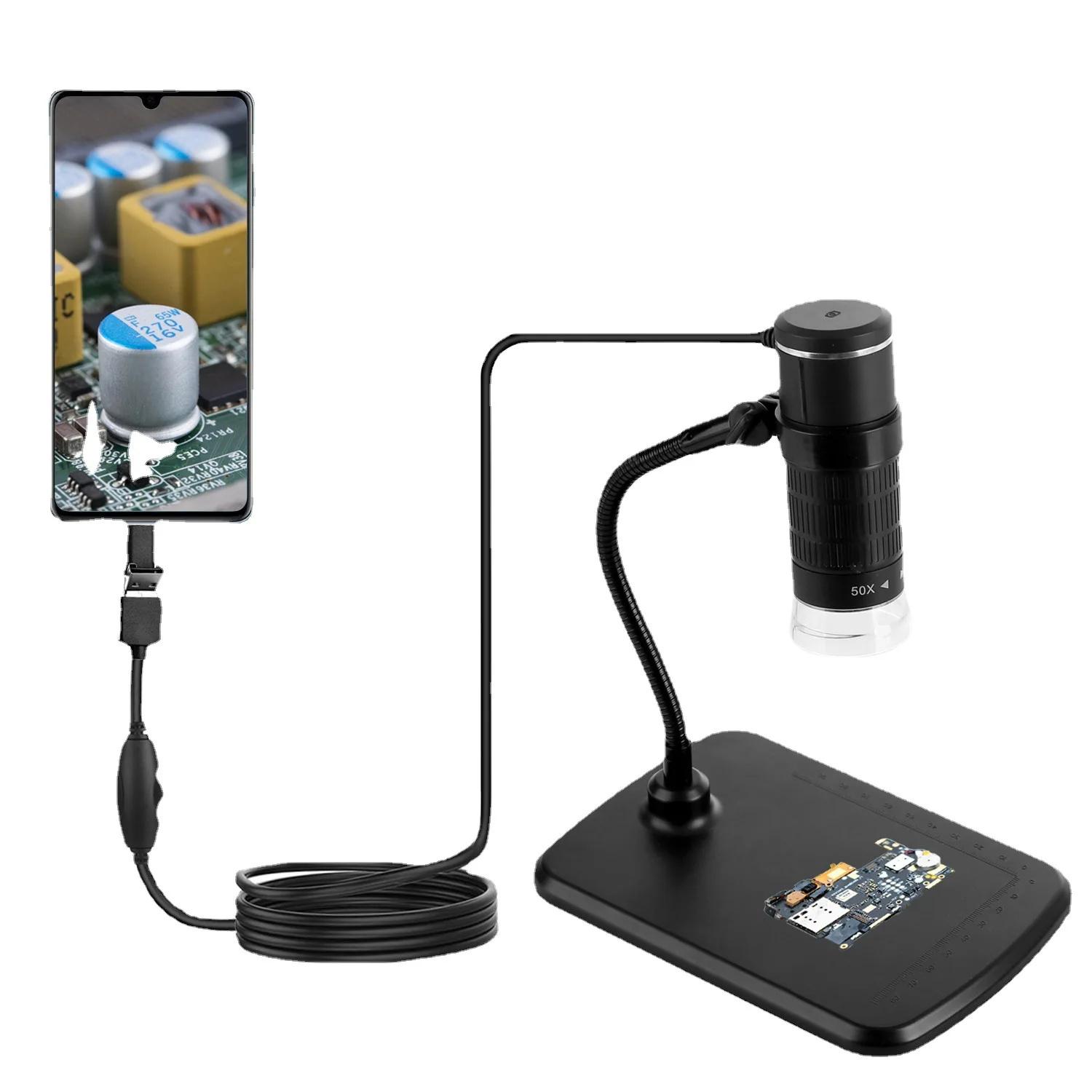 

2MP 1080P 50-1000X 3In1 USB Digital Microscope For Android PC CMOS Borescope Handheld Endoscope Inspection Otoscope Camera