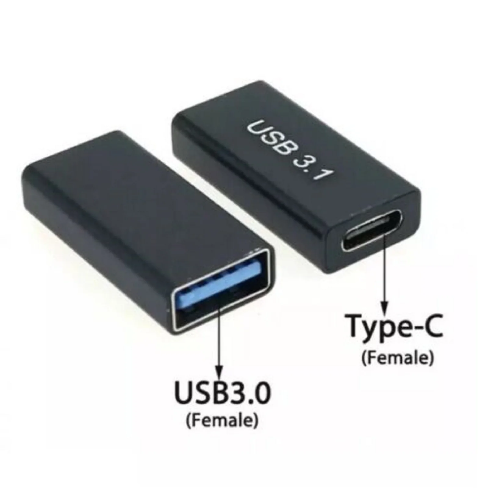 USB 3.0 Coupler Female to USB Type C Female Adapter Extender Converter 10Gbps Super Speed Charging and Transferring Converter