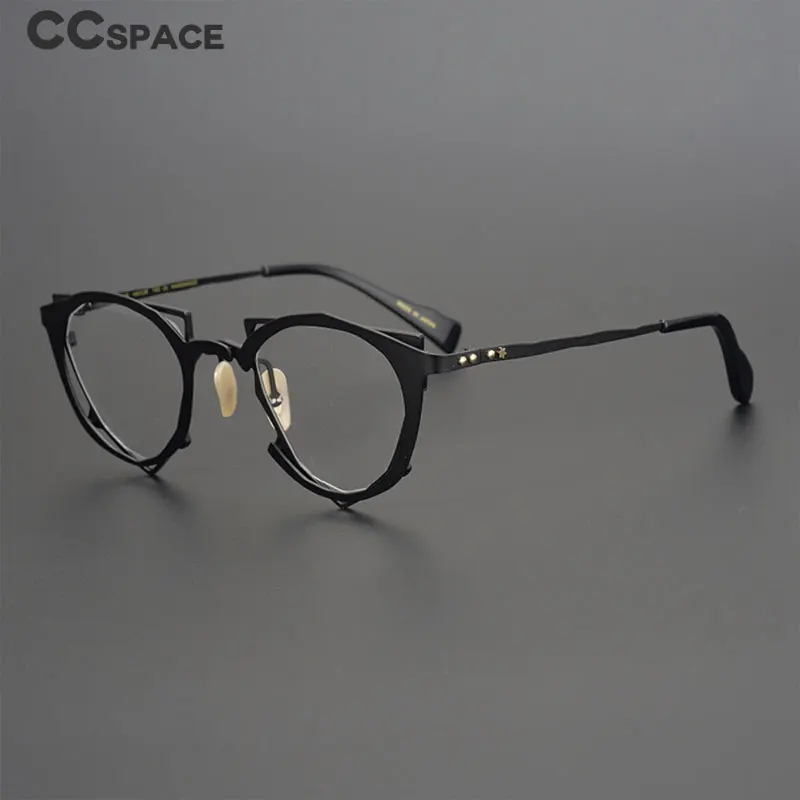 55657 New Pure Titanium Irregular Glasses Frame Fashion Brand Designer Handmade High-Grade Metal Glasses Customized Prescription