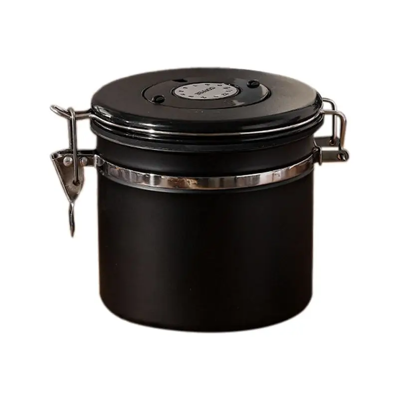 CMHI-Coffee Canister Airtight Bean Container With Date Tracker Stainless Steel Kitchen Storage Box