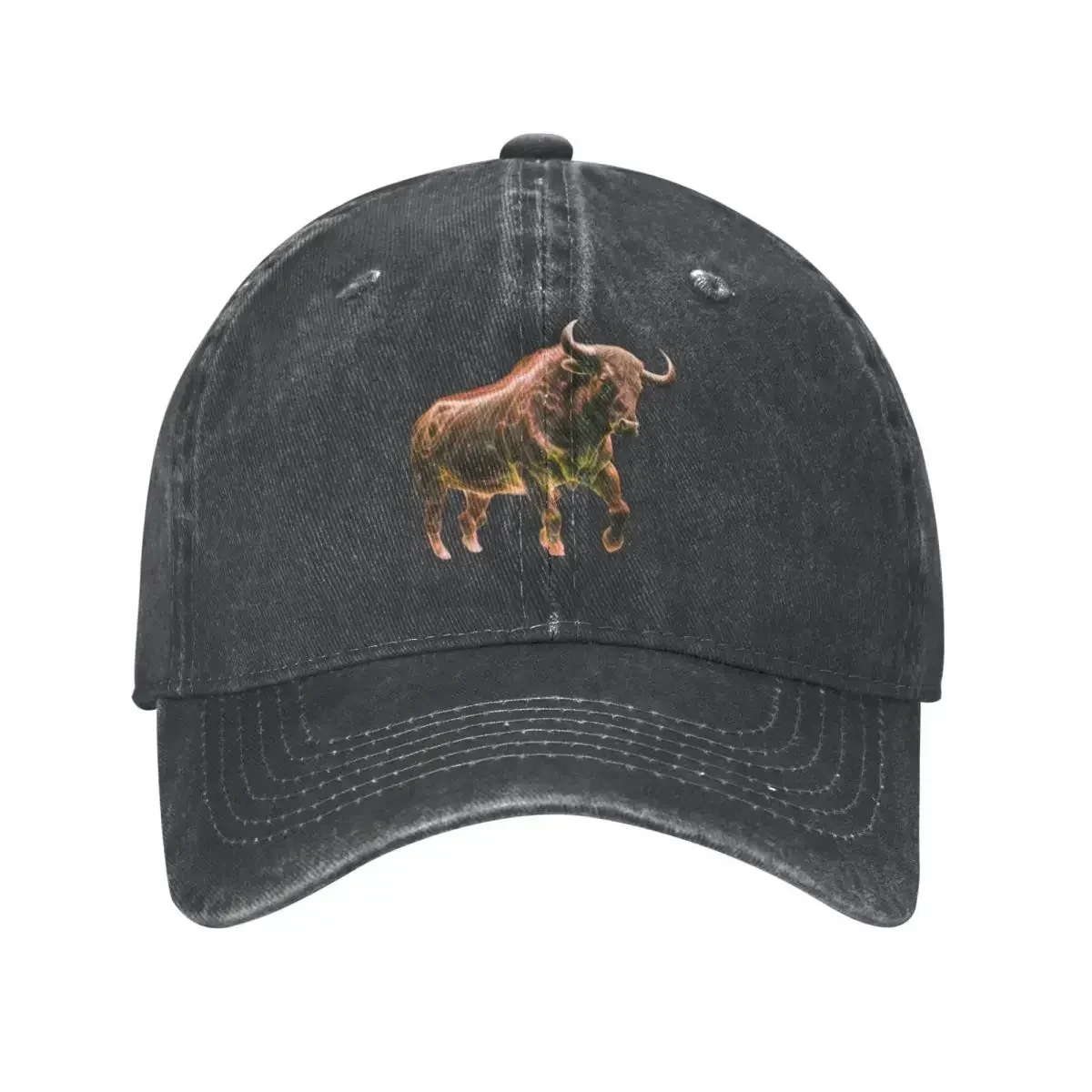 New Bitcoin Bull Run Denim Baseball Cap Money Logo Tennis Trucker Hat Summer High Quality Man Funny Print Snapback Cap