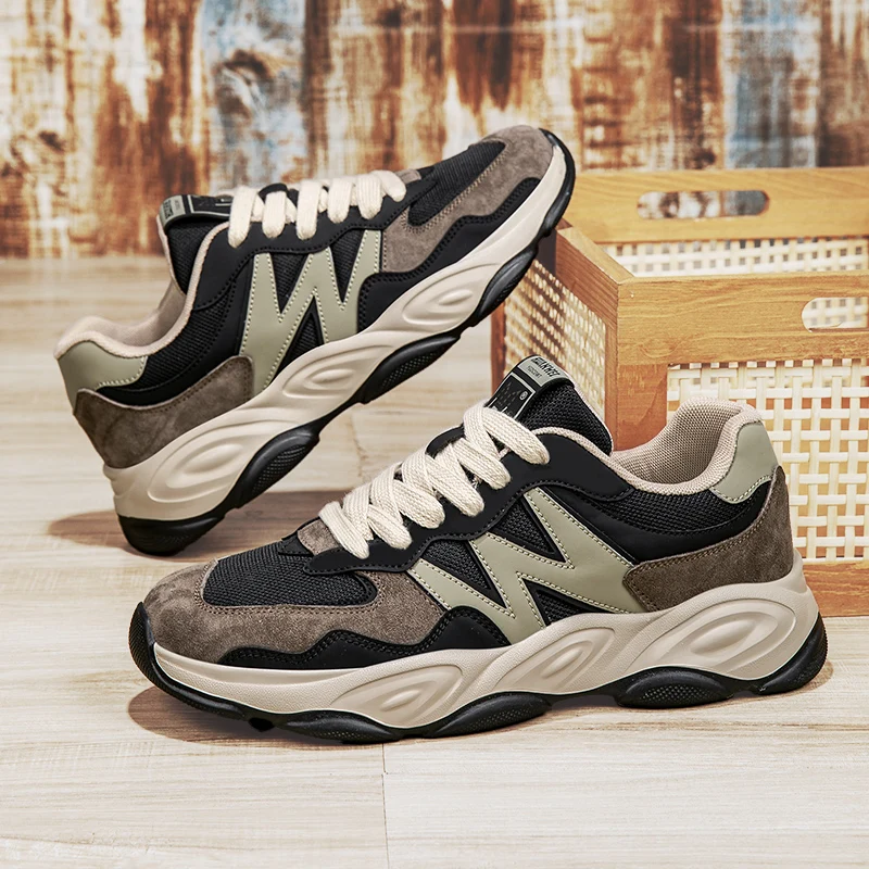 

Men's Casual Sneakers 2025 Trendy Fashionable Unisex Shoes Durable Anti-slip Thick-soled Elevator Comfortable Breathable Easy-cl