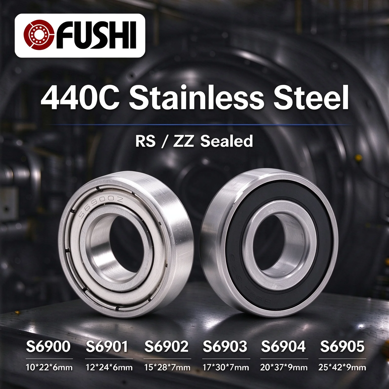 2PC S6900 S6901 S6902 S6903 S6904 S6905 Stainless Steel  Bearings 10*22*6 12*24*6 15*28*7 17*30*7 20*37*9 25*42*9 mm RS ZZ 2RS