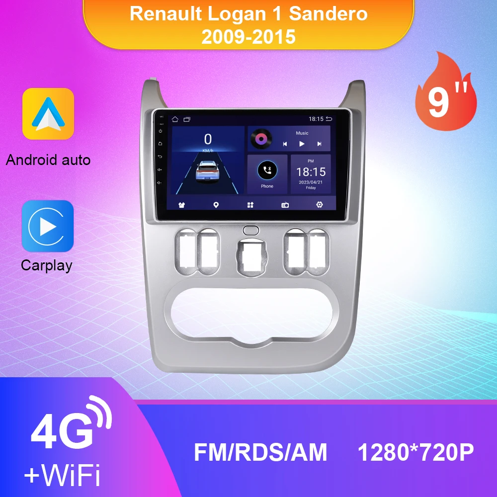 

Car Radio 2Din Android Auto DSP Carplay Navigation For Renault Logan 1 Sandero 2009-2015 Multimedia GPS Autoradio WIFI RDS