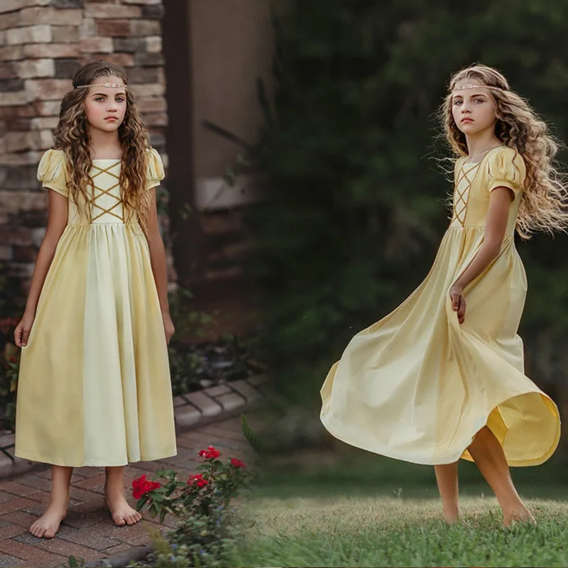 2026 Summer European And American Style Knitted Princess Dress Baby Girls Christmas Halloween Birthday Party Carnival Costume