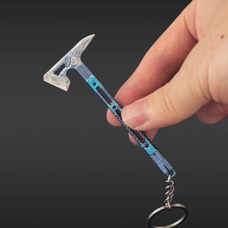 9 cm/3,54 in Delta Force Mini Schwarzmeer Taktische Axt Metall Schlüsselbund Anhänger katana Spiel Peripherie Modell Zubehör Spielzeug junge Geschenke