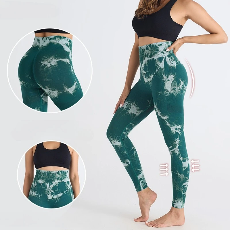 

Mileegirl Seamless Tie Dye Women Yoga Pants High Waist Elastic Sports Leggings Hip Lift Gym Tights Breathable Workout Pants