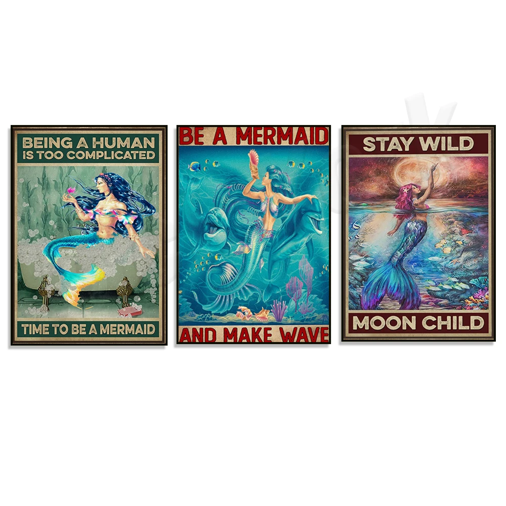 ملصق حوريات البحر ستاي وايلد مون للأطفال، كن حورية البحر والموجة، حوريات الهبي، حوريات البحر والمحيطات، الفتيات حورية البحر #1