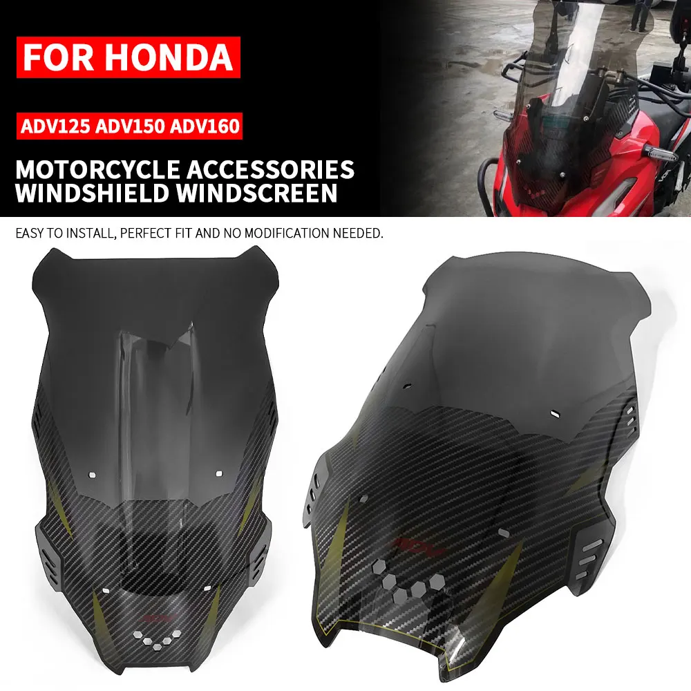 FOR HONDA ADV125 2019-2022 ADV150 2019-2023 ADV160 2022 2023 Moto Front Windshield Windscreen High Quality Glass Accessories