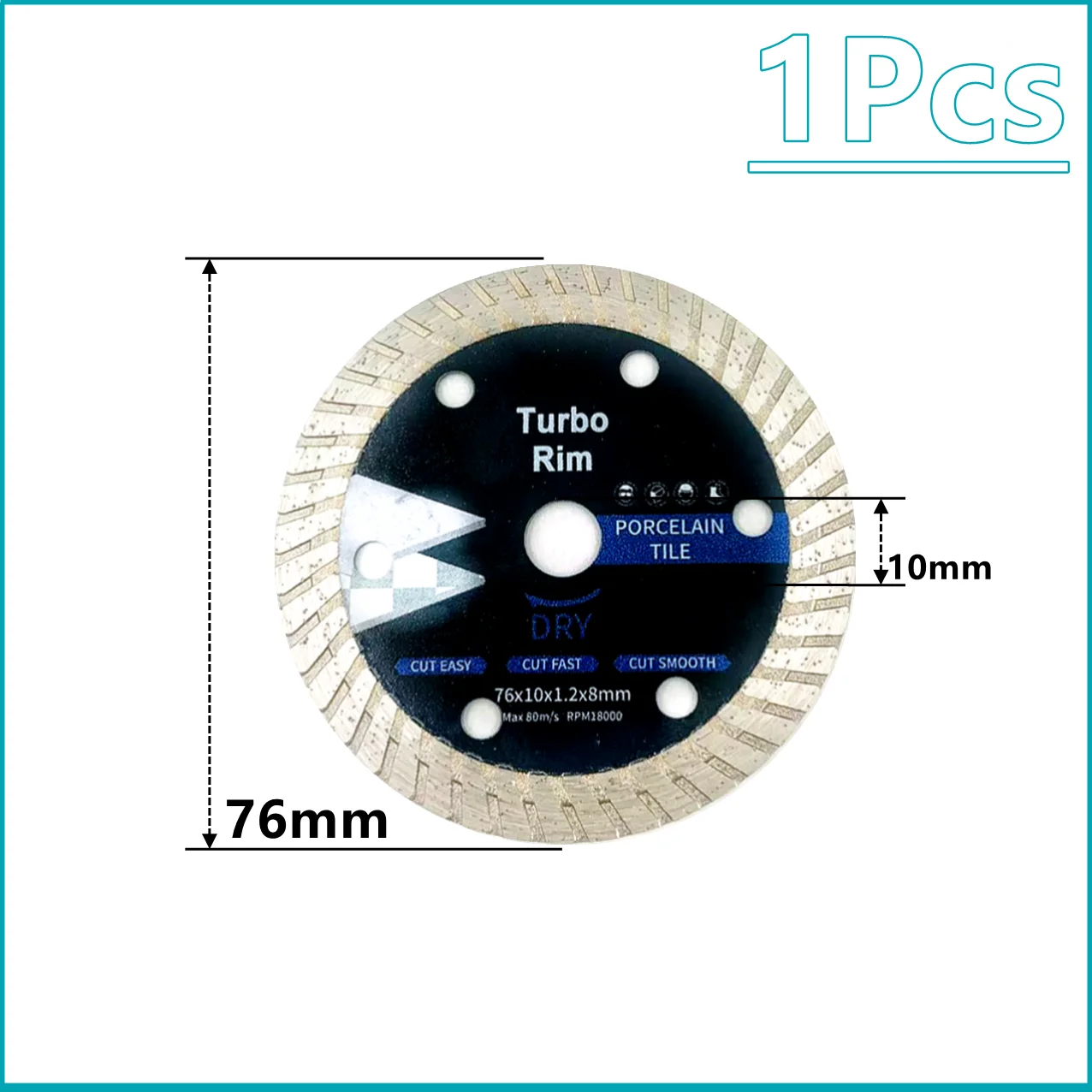 76mm Turbo Diamond Porcelain Saw Blade Circular Angle Grinder Porcelain Blade Tile Ceramic Granite Marble Cutting Blades Disc