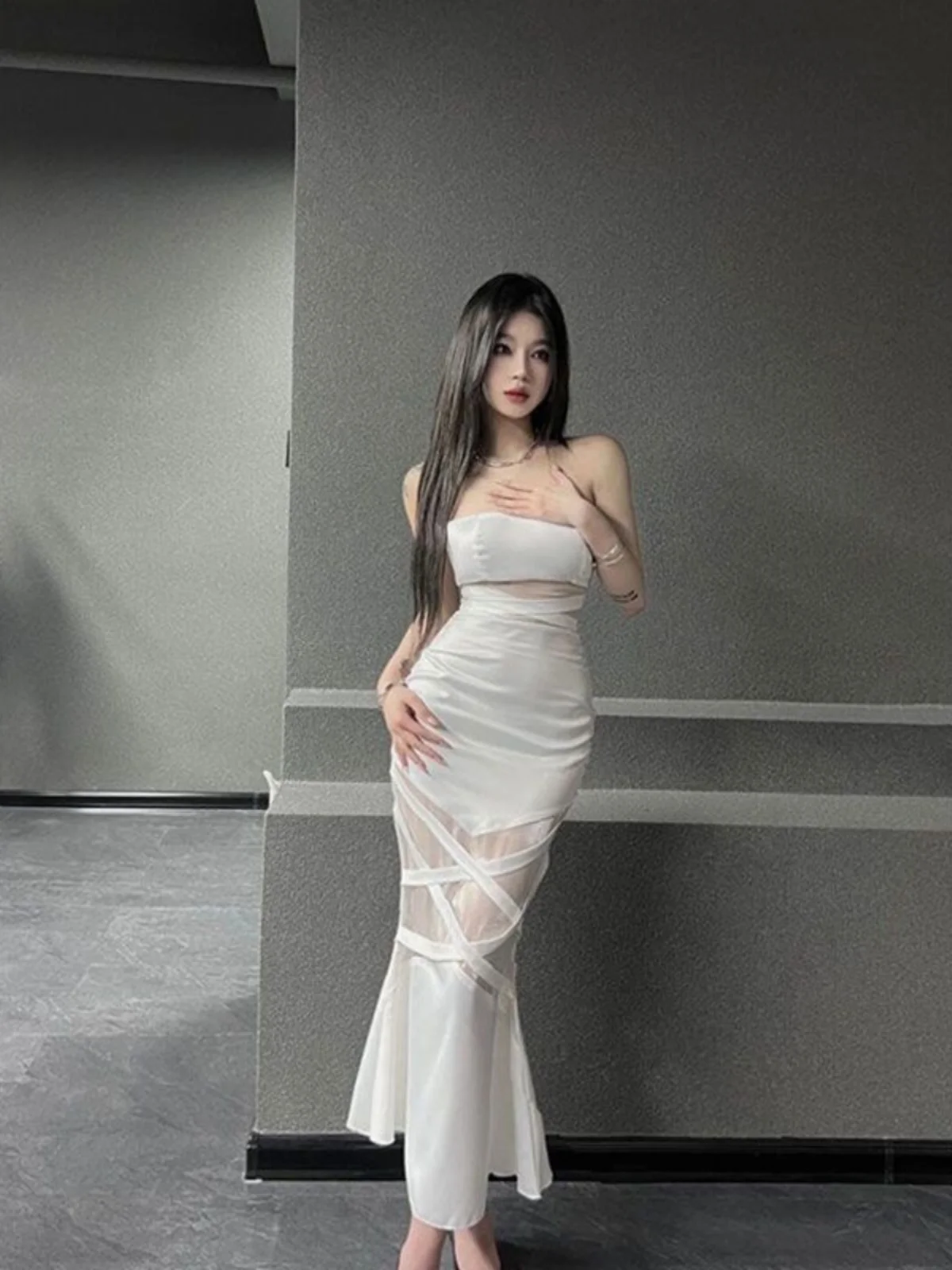 

Birthday Ele Luxury Fi Tail Bustier Gown Sexy High Waist Long Dr for Wedding Par Cany Dinner Daily Date Ocns