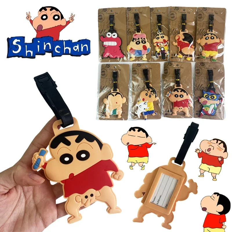 Cute Crayon Shin-chan Luggage Travel Accessories Tag Silica Gel Suitcase ID Addres Holder Baggage Boarding Tag Portable Label