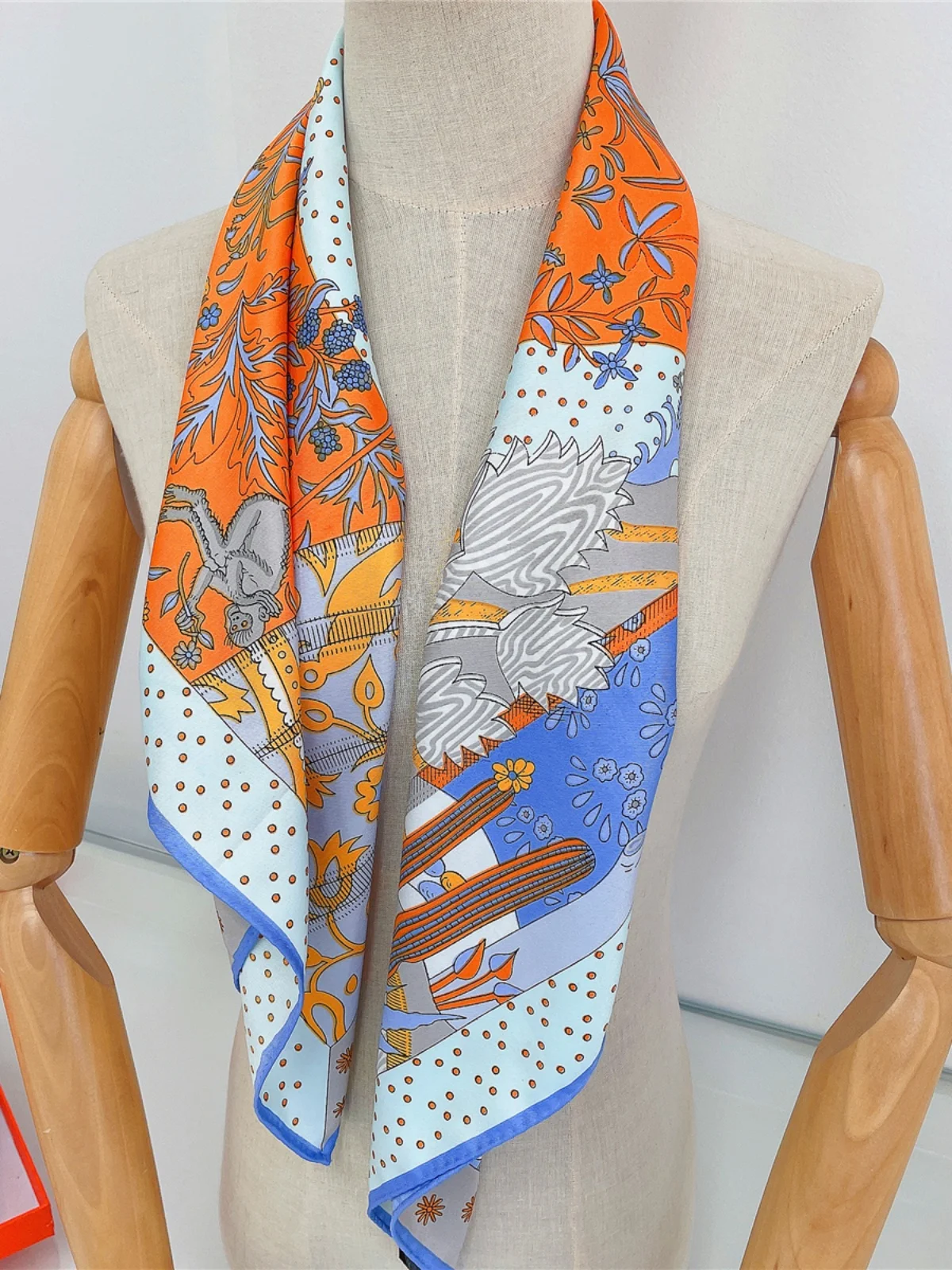 

Ele Silk Scarf 90x90cm Simulated Silk Vintage Busin Women's Wrap oulder Multi-Functional Korean Sle Polyester Fiber