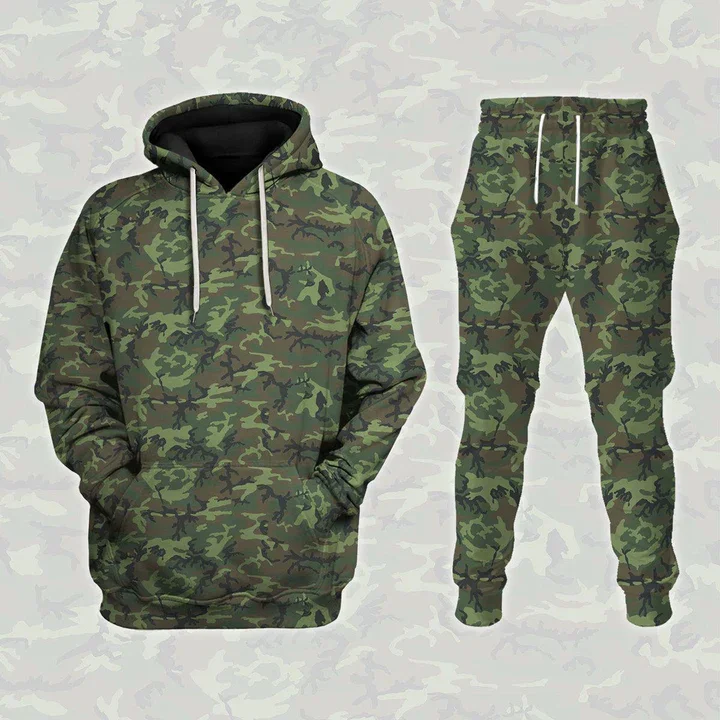 Men's Camouflage 3D Hoodies Pants Set Fashion Cool Daily Men Women High Quality Tracksuit Outfits Outdoor Camo Sportwear 2-Piece