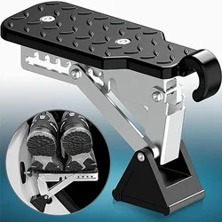 Chrome-Plated Aluminum Alloy Car Foot Pedal Step Board with Hook, Universal Vehicle Auxiliary Running Boards for Easy Access