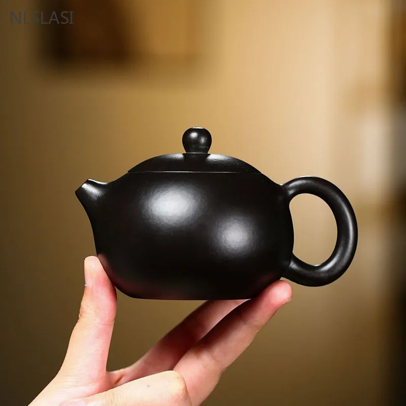 170ml Black Xishi Beauty Teapot Yixing Purple Clay Tea Pot Handmade Filter Tea Infuser Customized Raw Ore Zisha Tea Accessories