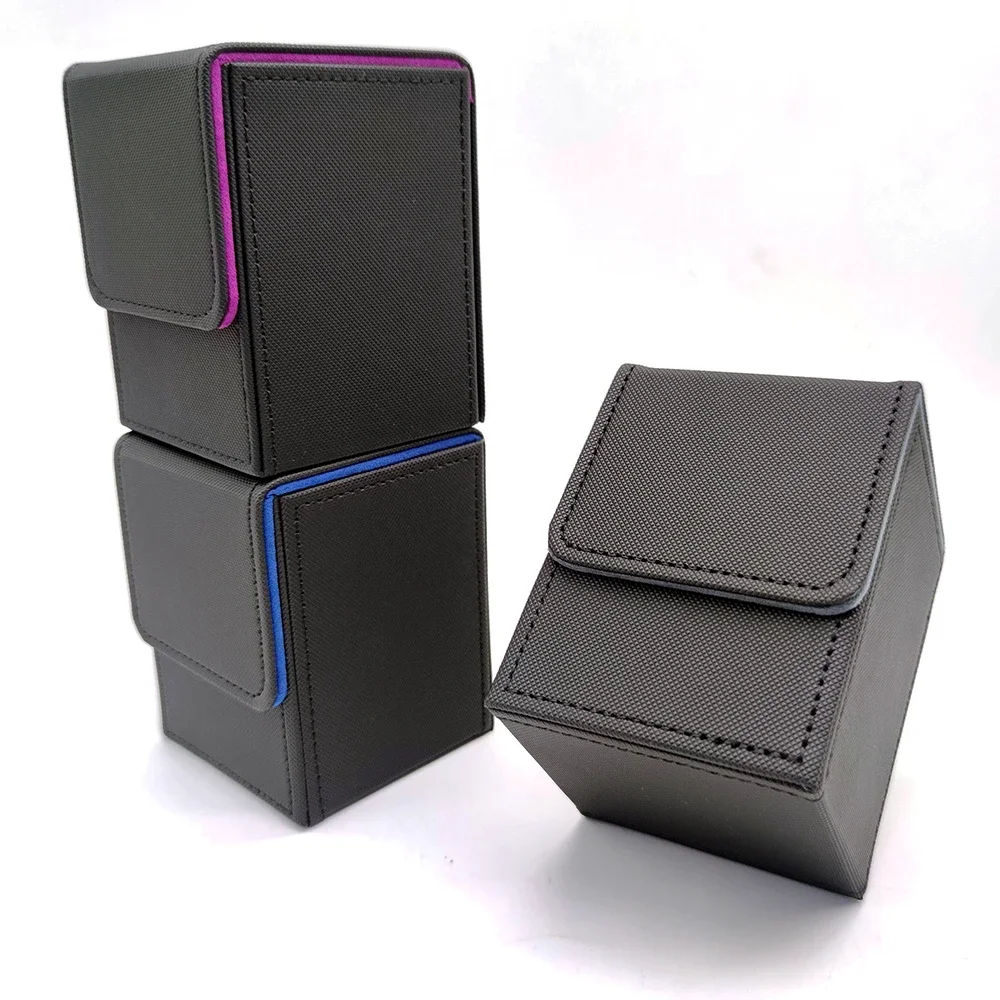 Card Fit For 100+Single Sleeved Cards  , Leather Trading Commander Deck Box Compatible With  Card Deck,Game Card Box