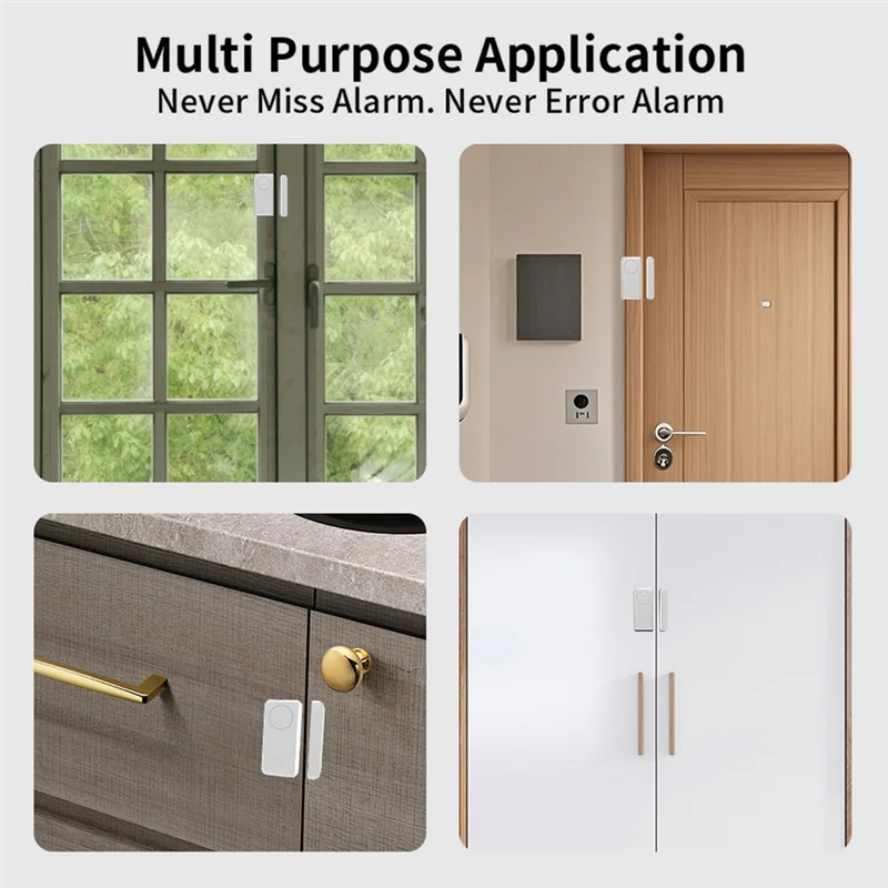 【FAST-SALE】Voice Controlled Tuya Smart WIFI Door Sensor 90DB Breaking In Protection Alarm Window Open Detector
