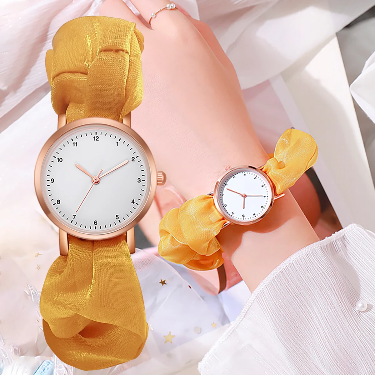

fashion women colorful lace hair circle popular quartz watches for girls student