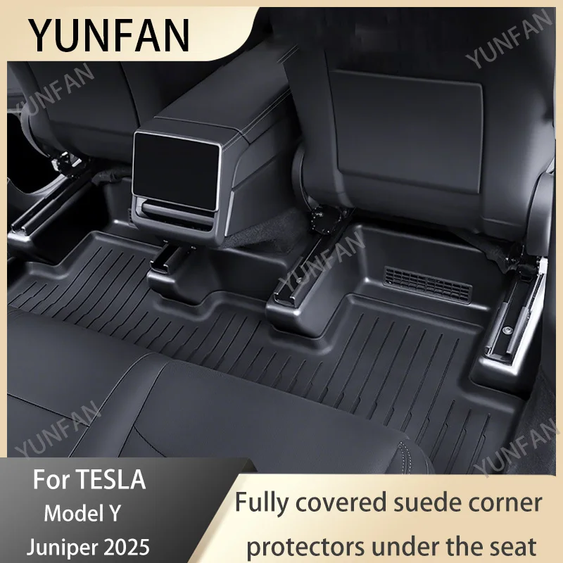 

For Tesla Model Y Juniper 2025+ TPE Seat With Fully Wrapped Corner Protectors And Suede Dust Covers