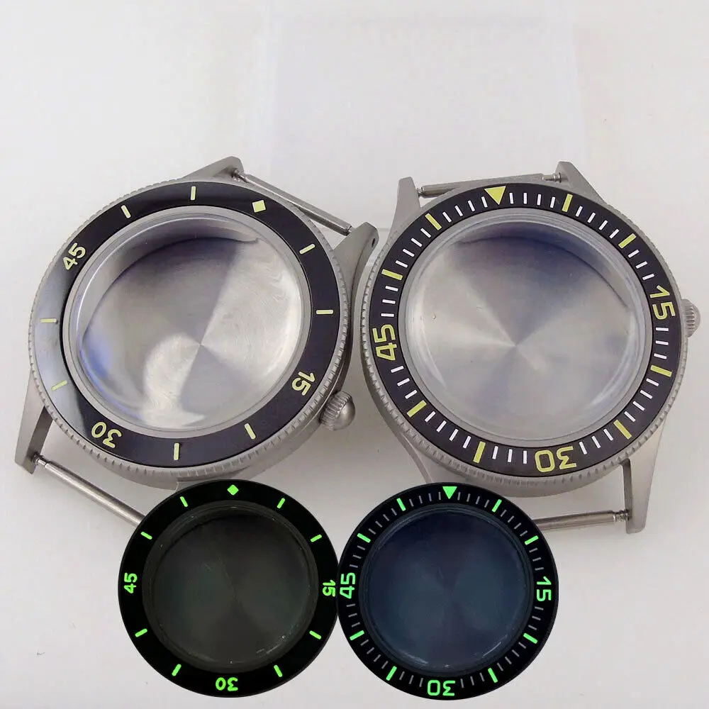 40mm Sapphire Glass  50-FATHOMS Watch Case Fit NH35 NH36 2824 Super luminous