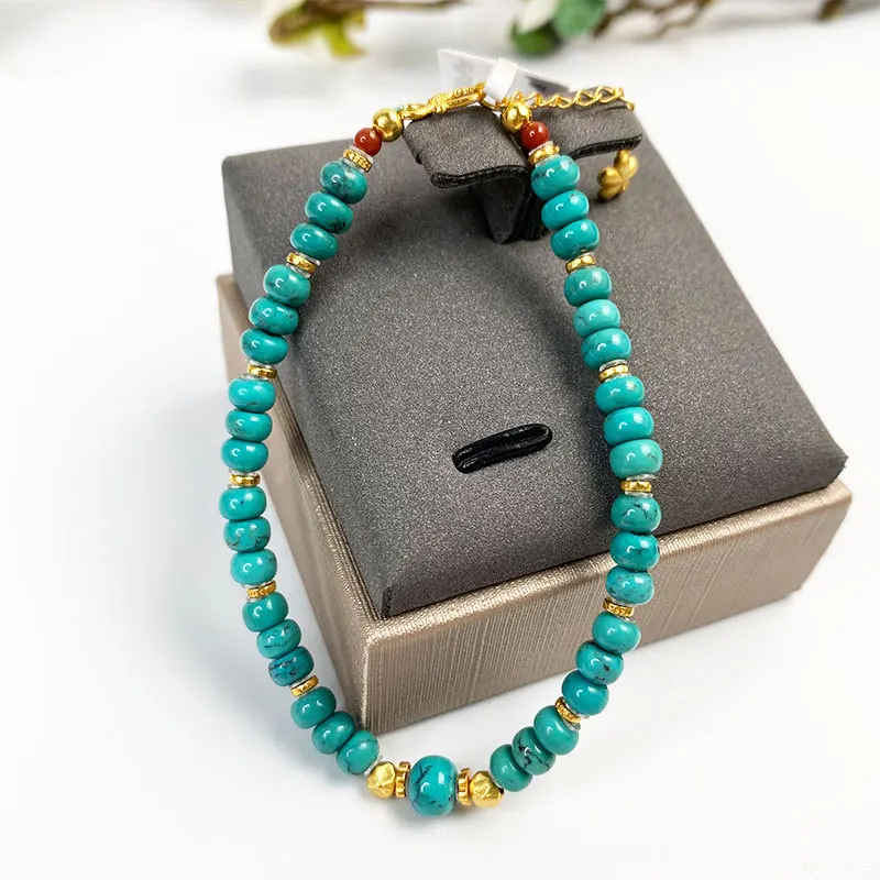 

Turquoise Abacus Beads Red Bracelet 4mm Fashionable Versatile