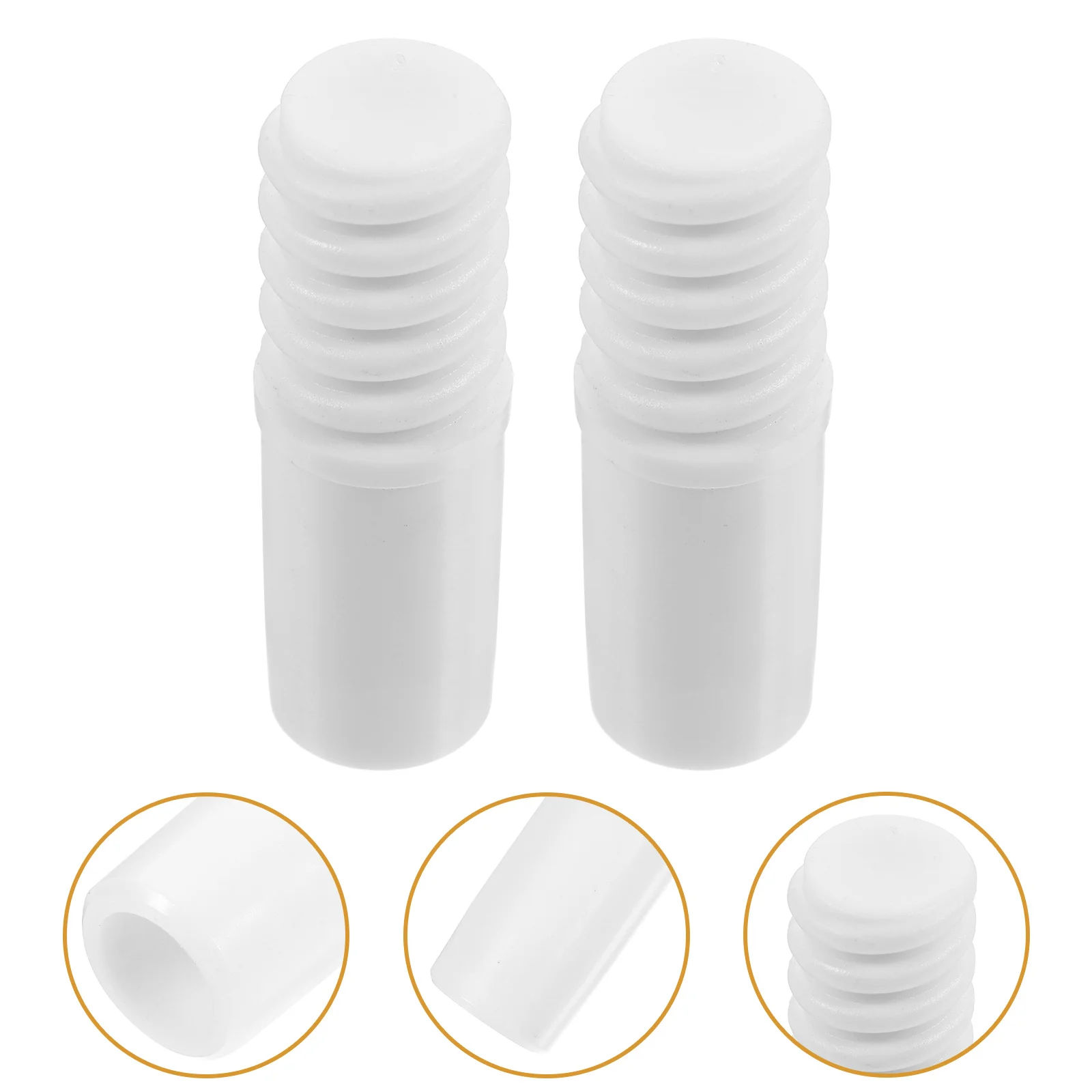 2 Pcs Mop Head Threaded Handle Tips Connector Push Broom Repair Kit Plastic for Extension Pole Adapter