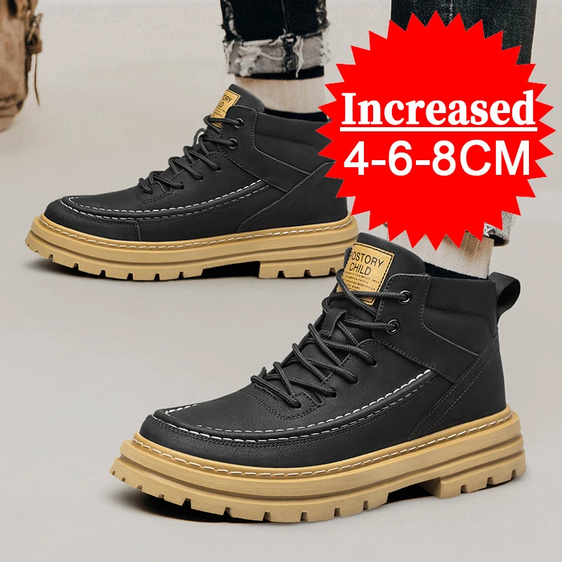 Increase 8cm Male Shoes Invisible Inner Height Increase Sneakers Men's Shoes Sports Leisure Shoes Elevator Shoes Big Size 37-48