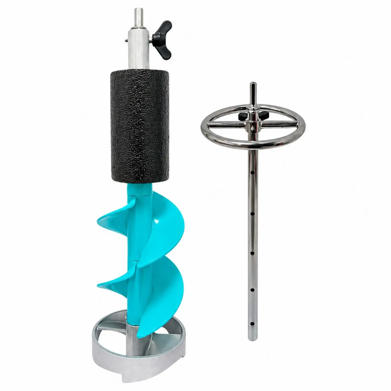 Ice Fishing Auger Drill Bit 150mm Manual Hand Ice Boring Tool with Extension Rod for Cold Weather Angling