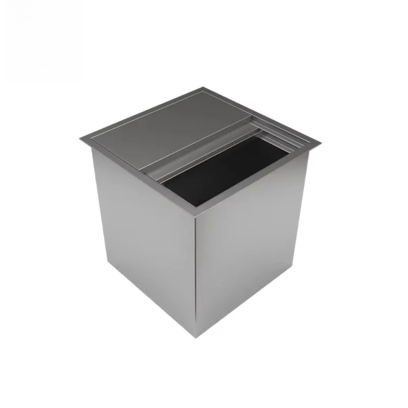 Customizable Coffee Shop Ice Storage Tank Embedded Stainless Steel Heat Insulated Ice Storage Tank Ice Bucket