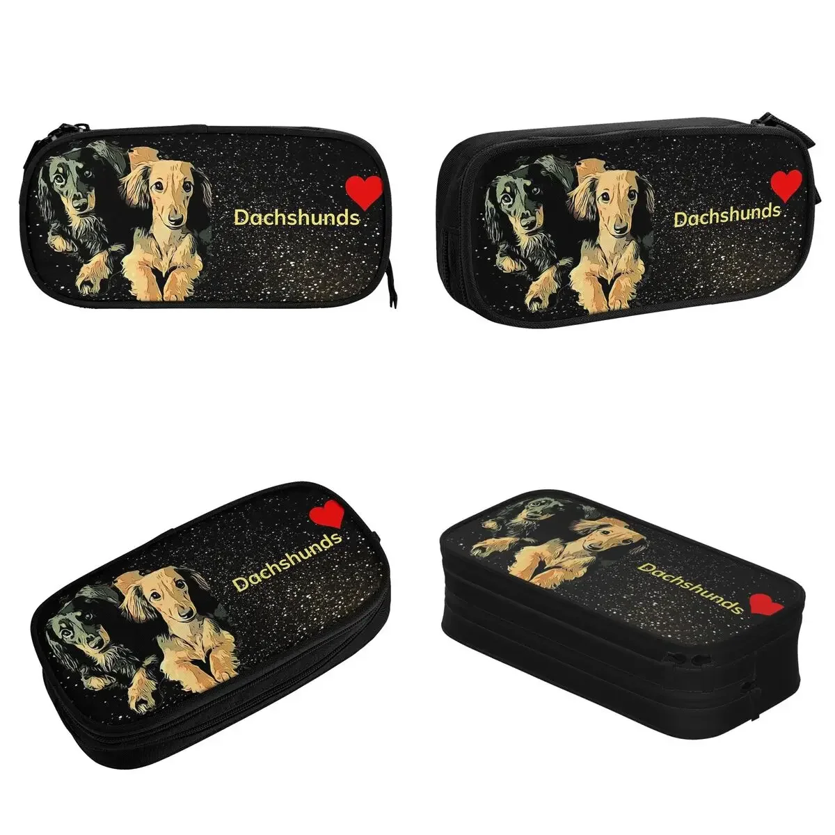 Dachshund Doxie Pencil Case Wiener Sausage Dog Lover Pencilcases Pen Girls Boys Big Capacity Bag School Supplies Gift Stationery