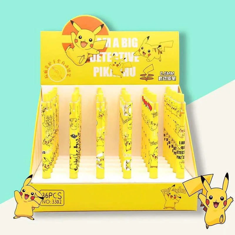 36pcs/lot Pokemon Kawaii mechanical Gel Pen Cute 0.5mm Pencil Promotional Gift Office School Supplies