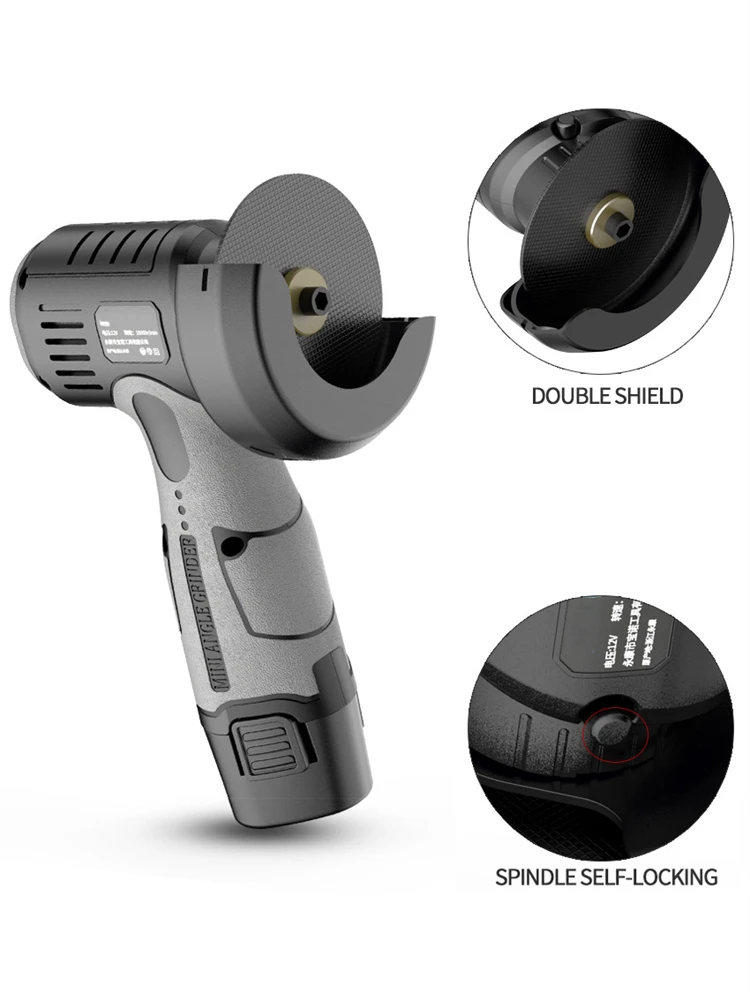 ミニ充電式アングルグラインダーコードレス電気アングルグラインダー 15000rpm ミニ研磨研削盤ダイヤモンド切断 PowerGr