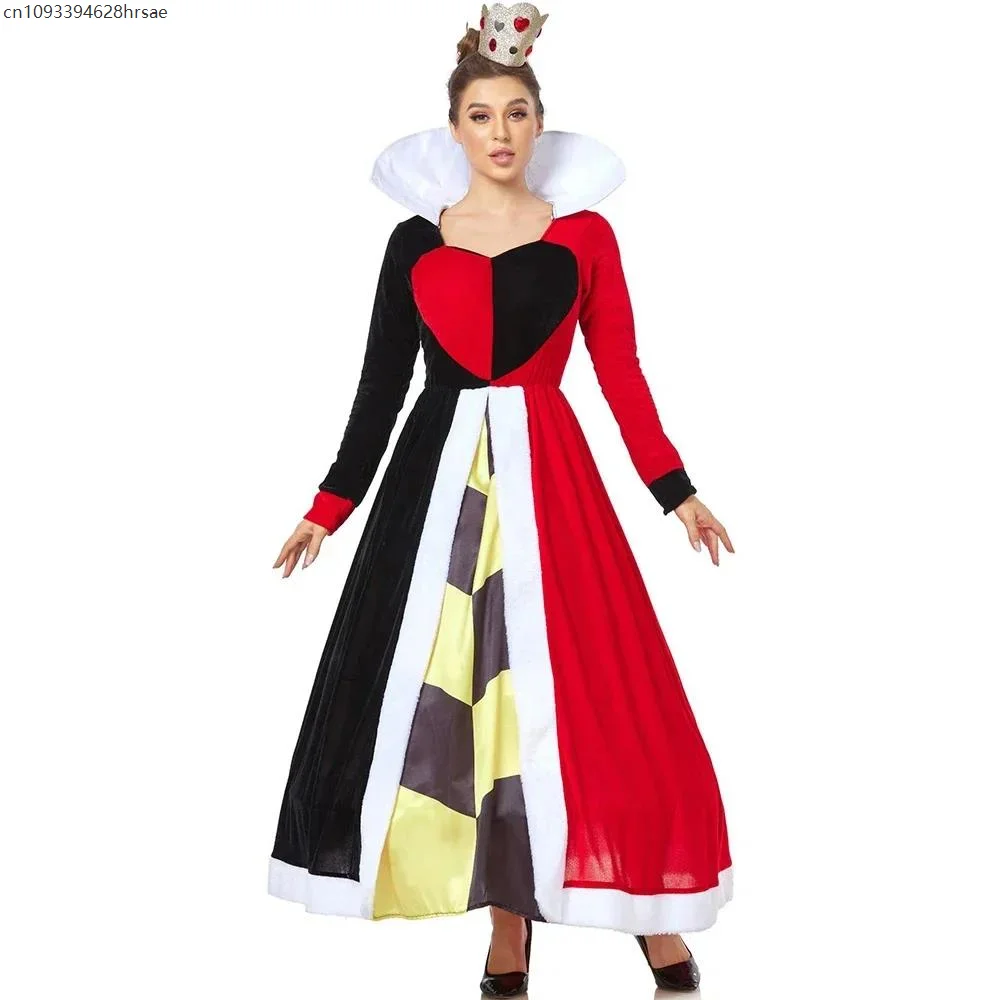 

Halloween Red Heart Queen Adult Masquerade Costume Drama Stage Performancewear Party Anime Cosplay Dress