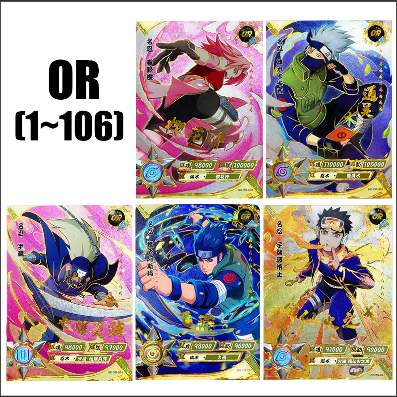 KAYOU NARUTO SLR TGR ZR Cards Anime Uzumaki Naruto Uchiha Sasuke Haruno Sakura Uchiha Madara Rare Card Collection Boys\' Toys